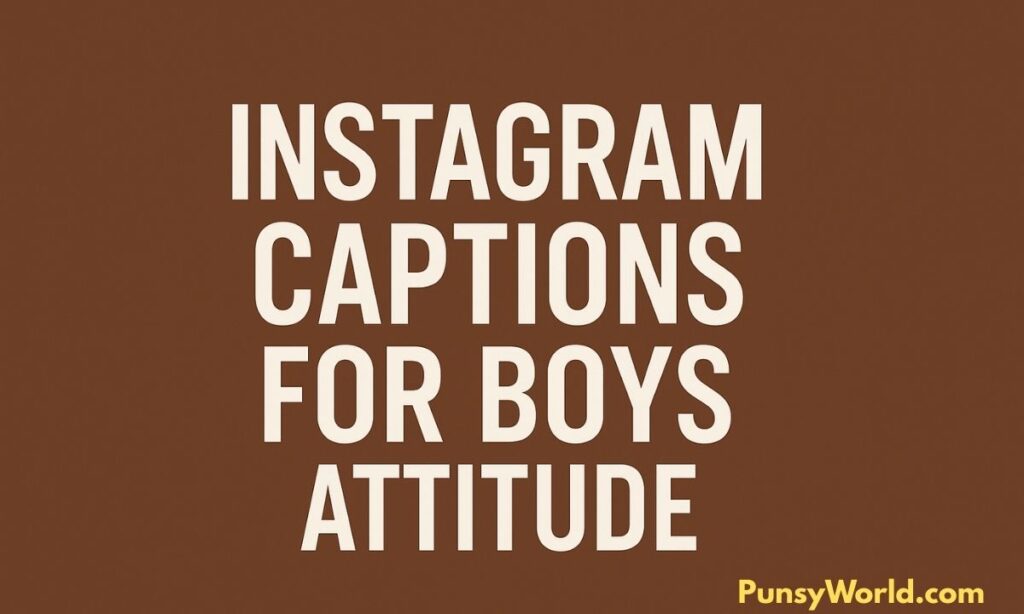 Instagram Captions For Boys Attitude