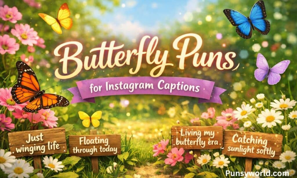 Butterfly puns for Instagram captions